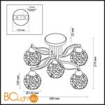 Потолочная люстра Lumion Girona 2942/5C - Схема