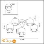Потолочная люстра Lumion Isko 2210/5C - Схема
