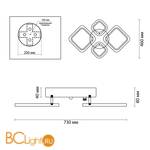 Потолочный светильник Lumion Kami 4521/72CL - Схема