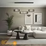 Подвесная люстра с 3 тканевым плафонами-кольцами диаметром 35;50;35см и ступенчатым перекл. цветовой температуры 70Вт 3144Лм 3000;4000;6000K CRI80 220V Lumion KAVA 8371/70L - Фото 0