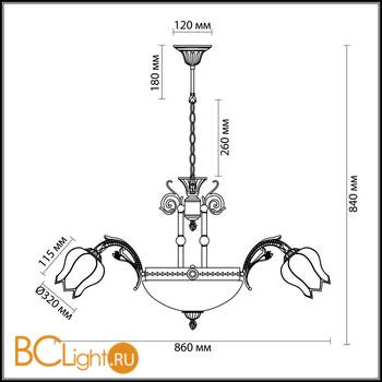 Люстра Lumion Lysette 2986/5A - Схема
