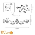 Люстра Lumion Melissa 4527/6C - Схема