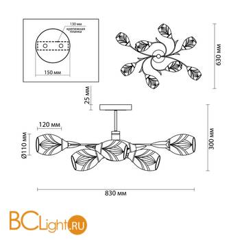 Люстра Lumion Melissa 4527/8C - Схема