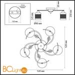Потолочная люстра Lumion Mirabella 3022/5C - Схема