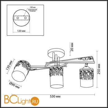 Потолочная люстра Lumion Mirela 3096/3C - Схема