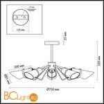 Потолочная люстра Lumion Morgana 4404/5C - Схема