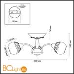 Потолочная люстра Lumion Nevette 3020/3C - Схема