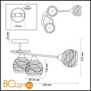 Потолочная люстра Lumion Nevette 3063/3C - Схема