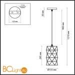 Подвесной светильник Lumion Olaf 3729/1 - Схема
