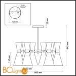 Потолочная люстра Lumion Quinn 3662/6C - Схема