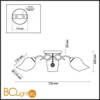 Потолочная люстра Lumion Rondina 3076/3C - Схема