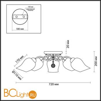 Потолочная люстра Lumion Rondina 3076/5C - Схема