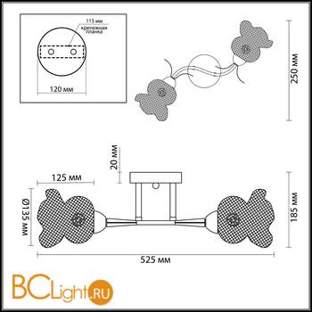 Потолочная люстра Lumion Rozetta 3108/2C - Схема