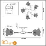 Потолочная люстра Lumion Rozetta 3108/5C - Схема