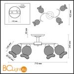 Потолочная люстра Lumion Rozetta 3109/4C - Схема