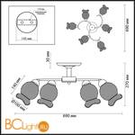 Потолочная люстра Lumion Rozetta 3109/6C - Схема