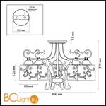 Потолочная люстра Lumion Susanna 3140/5C - Схема