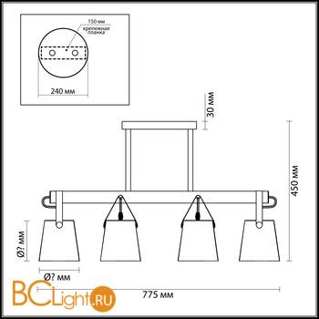 Потолочная люстра Lumion Tristen 3641/6C - Схема
