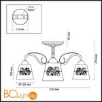 Потолочная люстра Lumion Veva 3003/3C - Схема