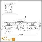 Потолочная люстра Lumion Yoshi 4405/6C - Схема