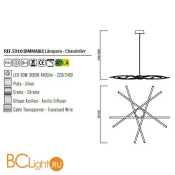 Люстра Mantra Aire LED 5910 - Схема