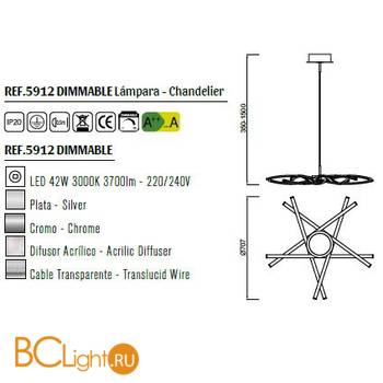 Подвесной светильник Mantra Aire LED 5912 - Схема