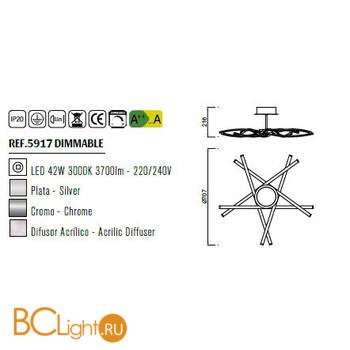 Люстра Mantra Aire LED 5917 - Схема
