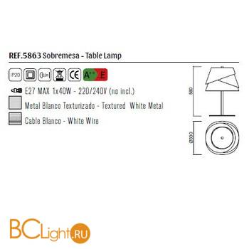 Настольная лампа Mantra Alboran 5863 - Схема