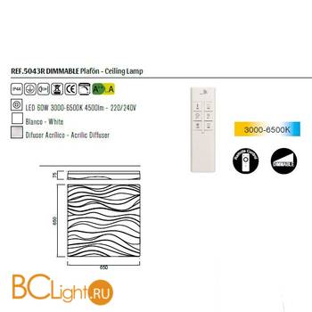 Потолочный светильник Mantra Arena R Dimmable 5043R - Схема