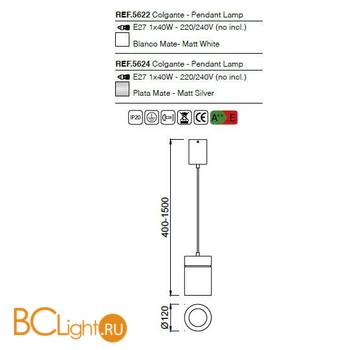 Подвесной светильник Mantra Aruba 5622 - Схема