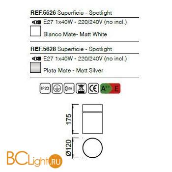 Потолочный светильник Mantra Aruba 5626 - Схема