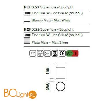 Потолочный светильник Mantra Aruba 5627 - Схема