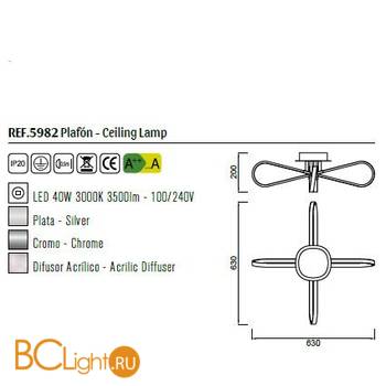 Потолочный светильник Mantra Bucle 5982 - Схема