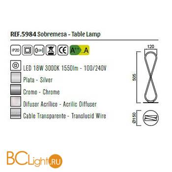 Настольная лампа Mantra Bucle 5984 - Схема