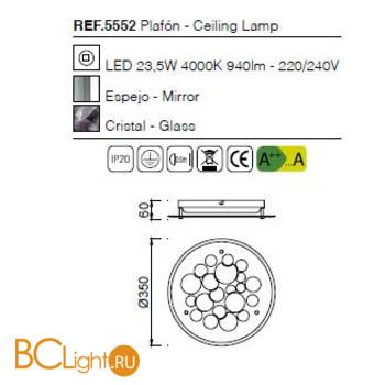 Потолочный светильник Mantra Coral 5552 - Схема