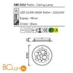 Потолочный светильник Mantra Coral 5552 - Схема