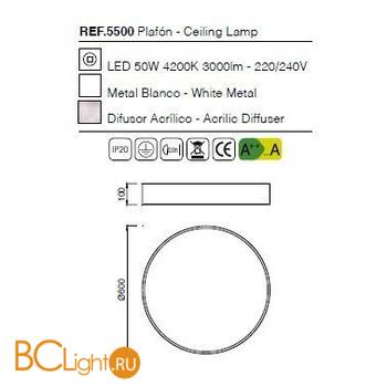 Потолочный светильник Mantra Cumbuco 5500 - Схема