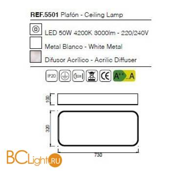 Потолочный светильник Mantra Cumbuco 5501 - Схема