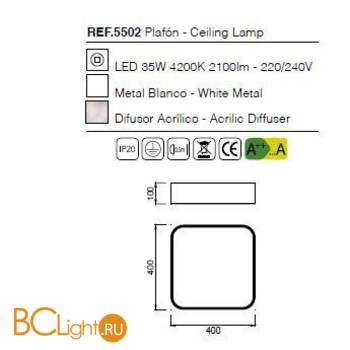 Потолочный светильник Mantra Cumbuco 5502 - Схема
