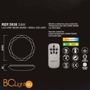 Потолочный светильник Mantra Diamante 5938 - Схема