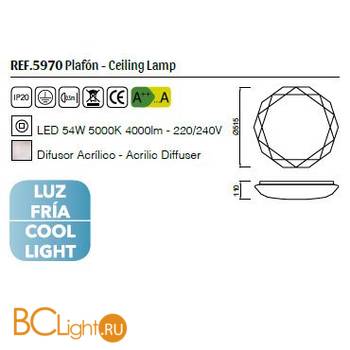 Потолочный светильник Mantra Diamante II 5970 - Схема