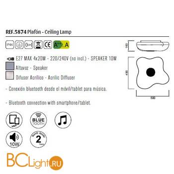 Потолочный светильник Mantra Eos Music 5874 - Схема
