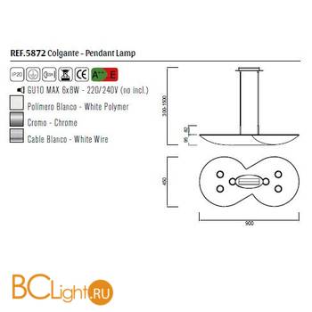 Подвесной светильник Mantra Flow 5872 - Схема
