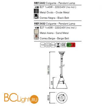 Подвесной светильник Mantra Industrial 5432 - Схема