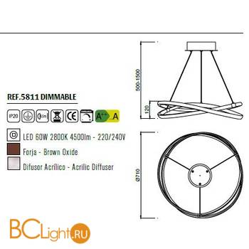 Подвесной светильник Mantra Infinity 5811 - Схема