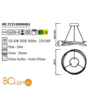Подвесной светильник Mantra Infinity 5725 - Схема