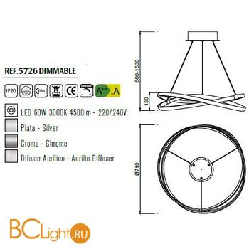 Подвесной светильник Mantra Infinity 5726 - Схема