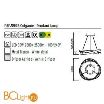 Подвесной светильник Mantra Infinity 5993 - Схема