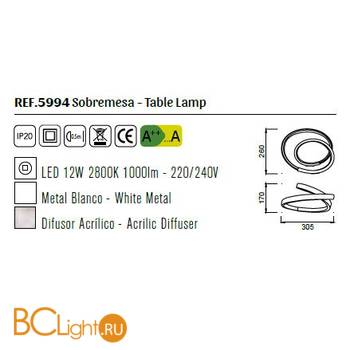Настольная лампа Mantra Infinity 5994 - Схема