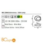 Настольная лампа Mantra Infinity 5994 - Схема